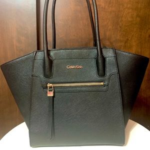 Black leather Calvin Klein Tote